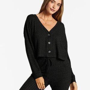 NWT Womens Small Long Sleeve Blouse Sweater Keep On Cardi Top By Billabong